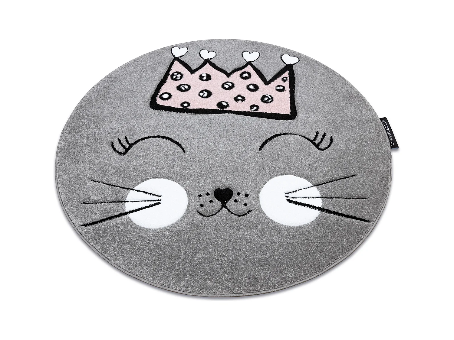 Tapijt PETIT CAT kat poes poesje KROON ROND grijskleuring cercle 140 cm