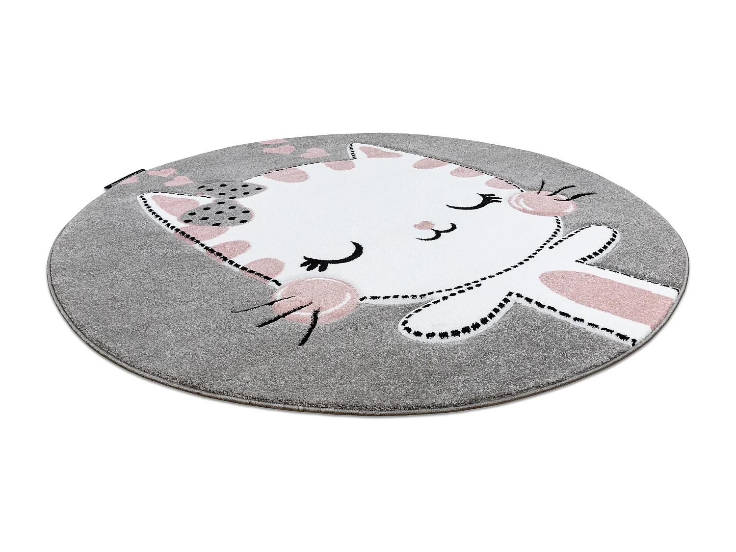 Tapijt PETIT KITTY kat poes poesje ROND grijskleuring cercle 120 cm