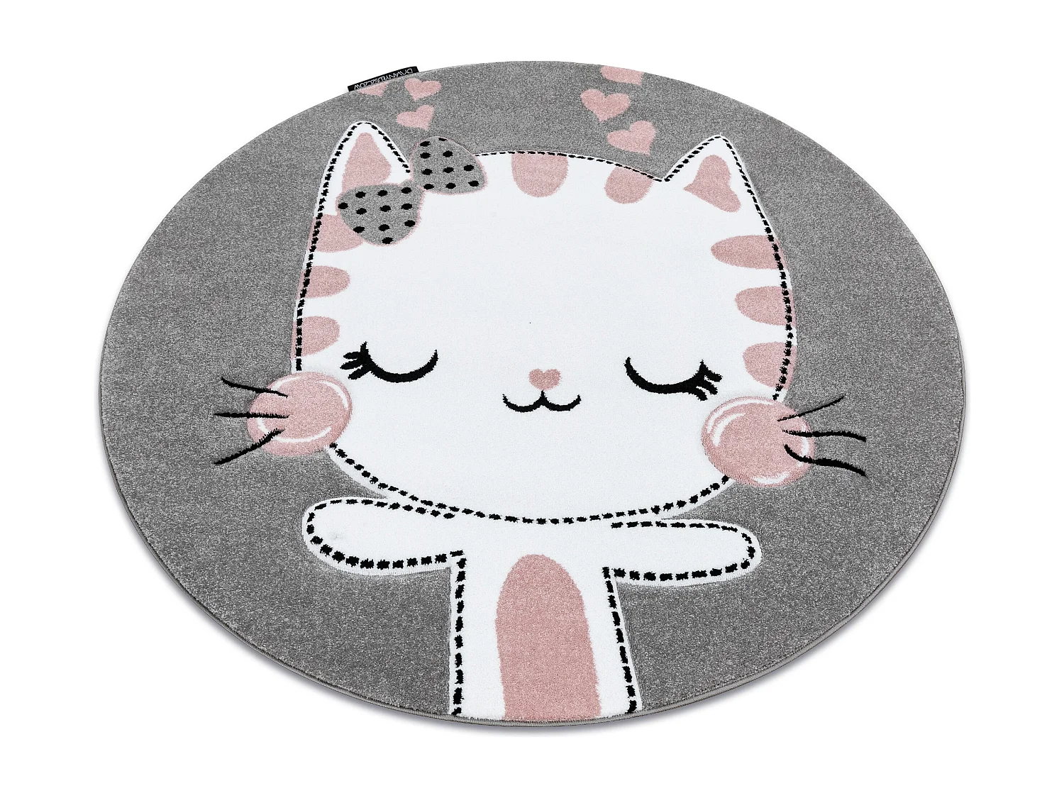 Tapijt PETIT KITTY kat poes poesje ROND grijskleuring cercle 120 cm