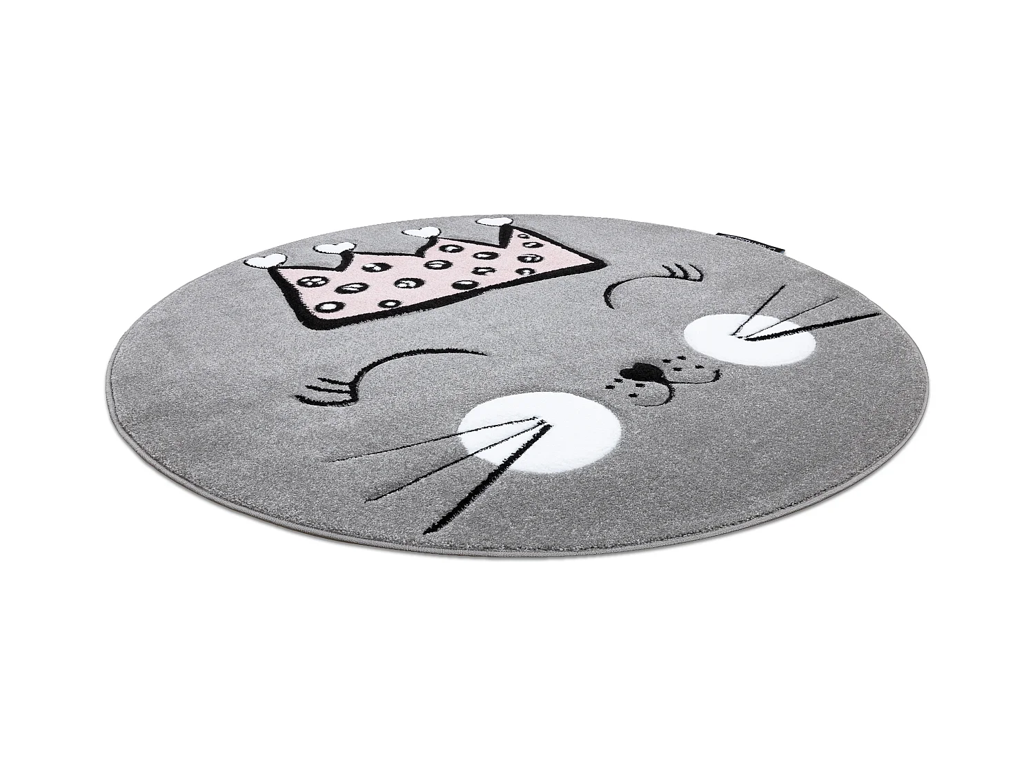 Tapijt PETIT CAT kat poes poesje KROON ROND grijskleuring cercle 160 cm