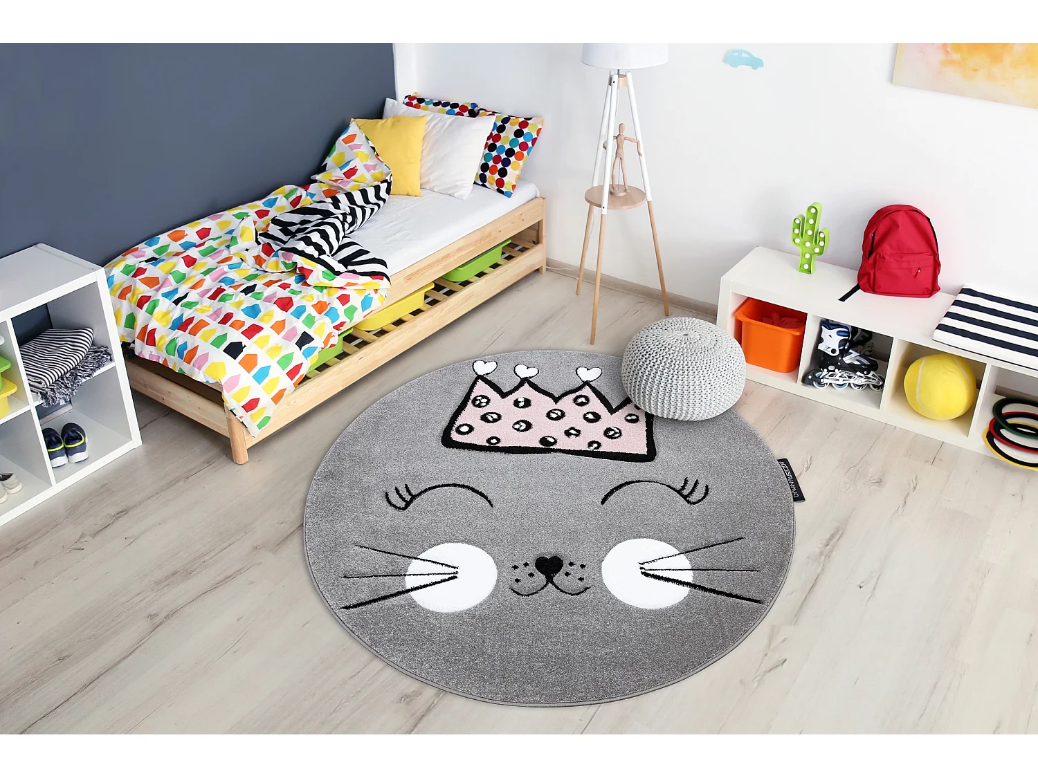 Tappeto PETIT CAT GATTO CORONA cerchio grigio cercle 120 cm