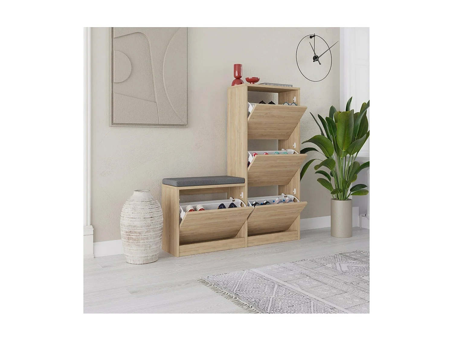 Schoenenkast 4 deuren L105 cm - Dude