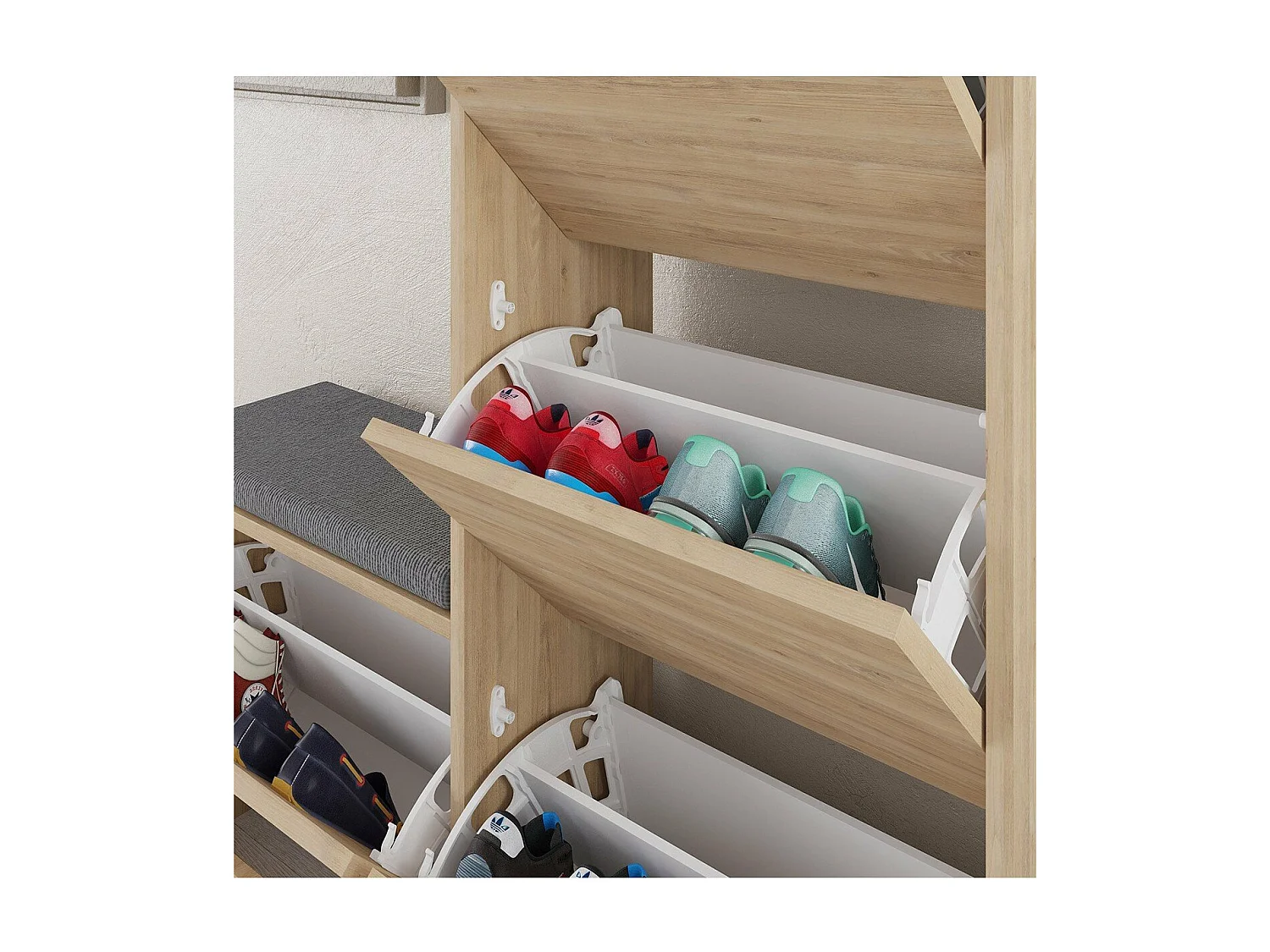 Schoenenkast 4 deuren L105 cm - Dude