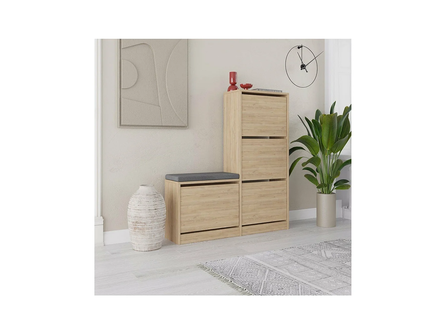 Meuble à chaussures 4 portes L105 cm - Dude