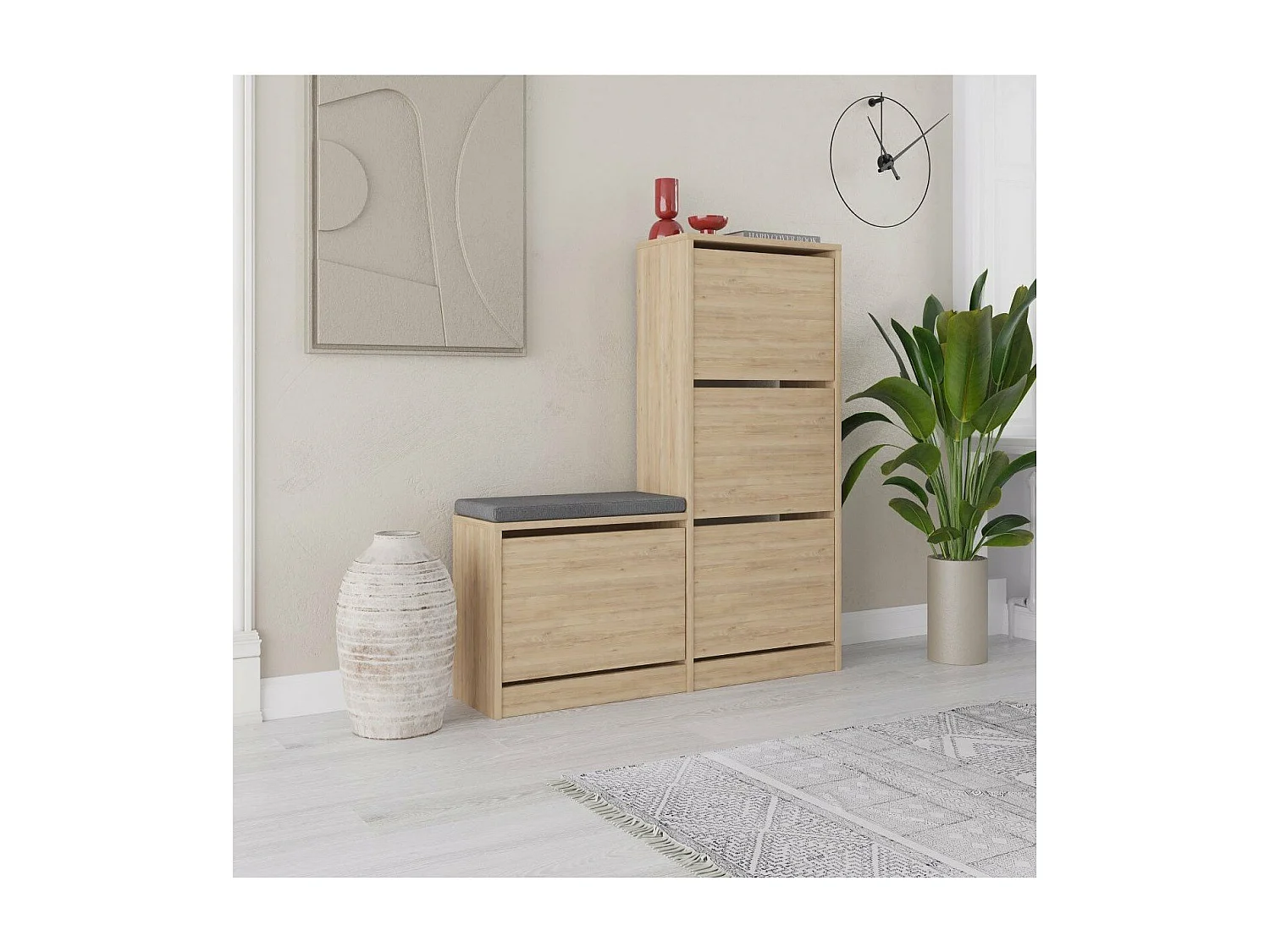 Schuhschrank 4 Türen L105 cm - Dude