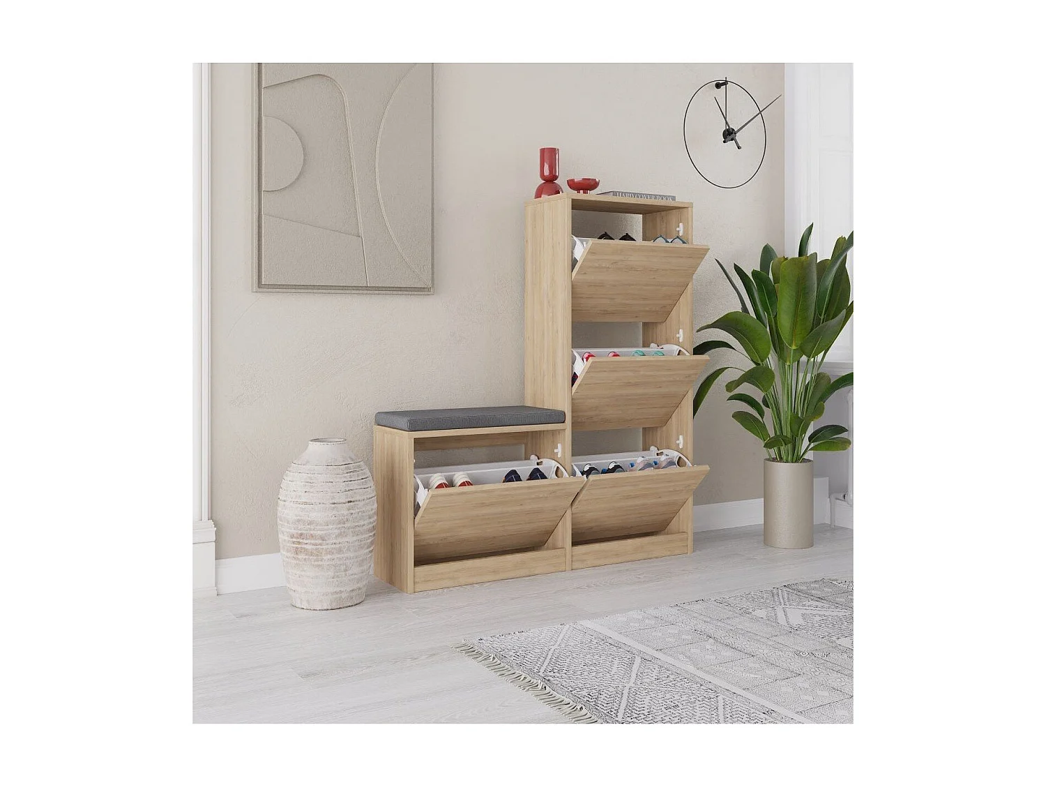 Schoenenkast 4 deuren L105 cm - Dude