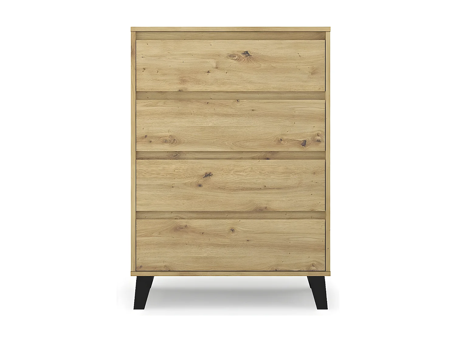 SONIA - Kommode mit 4 Schubladen skandinavischer Stil - 70x39x99.5cm - Aufbewahrungsmöbel - Eiche