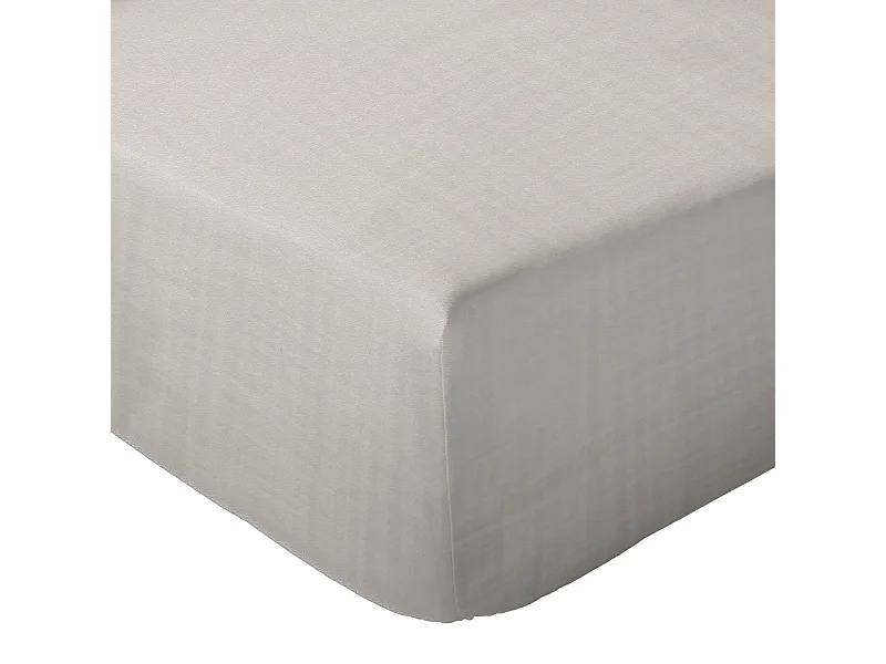 Drap housse MILOS mousseline de coton 140x200 cm bonnet 30 cm uni beige ficelle