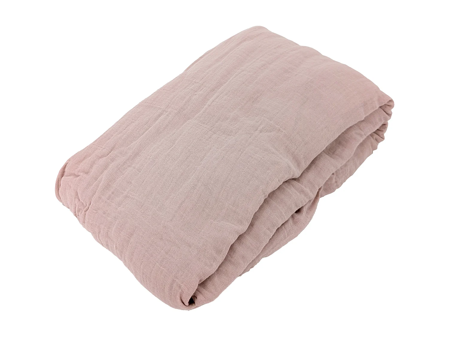 Drap housse MILOS mousseline de coton 140x200 cm bonnet 30 cm uni rose