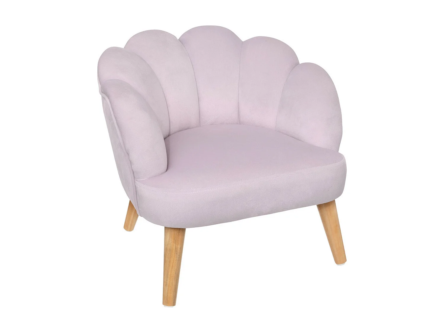 Fauteuil pour Enfant en Velours Violet et pieds en Bois