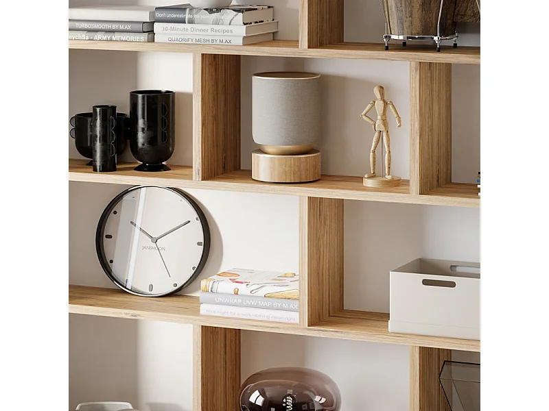 Étagère / Bureau rabattable L. 160 cm décor blanc et chêne - CONAN