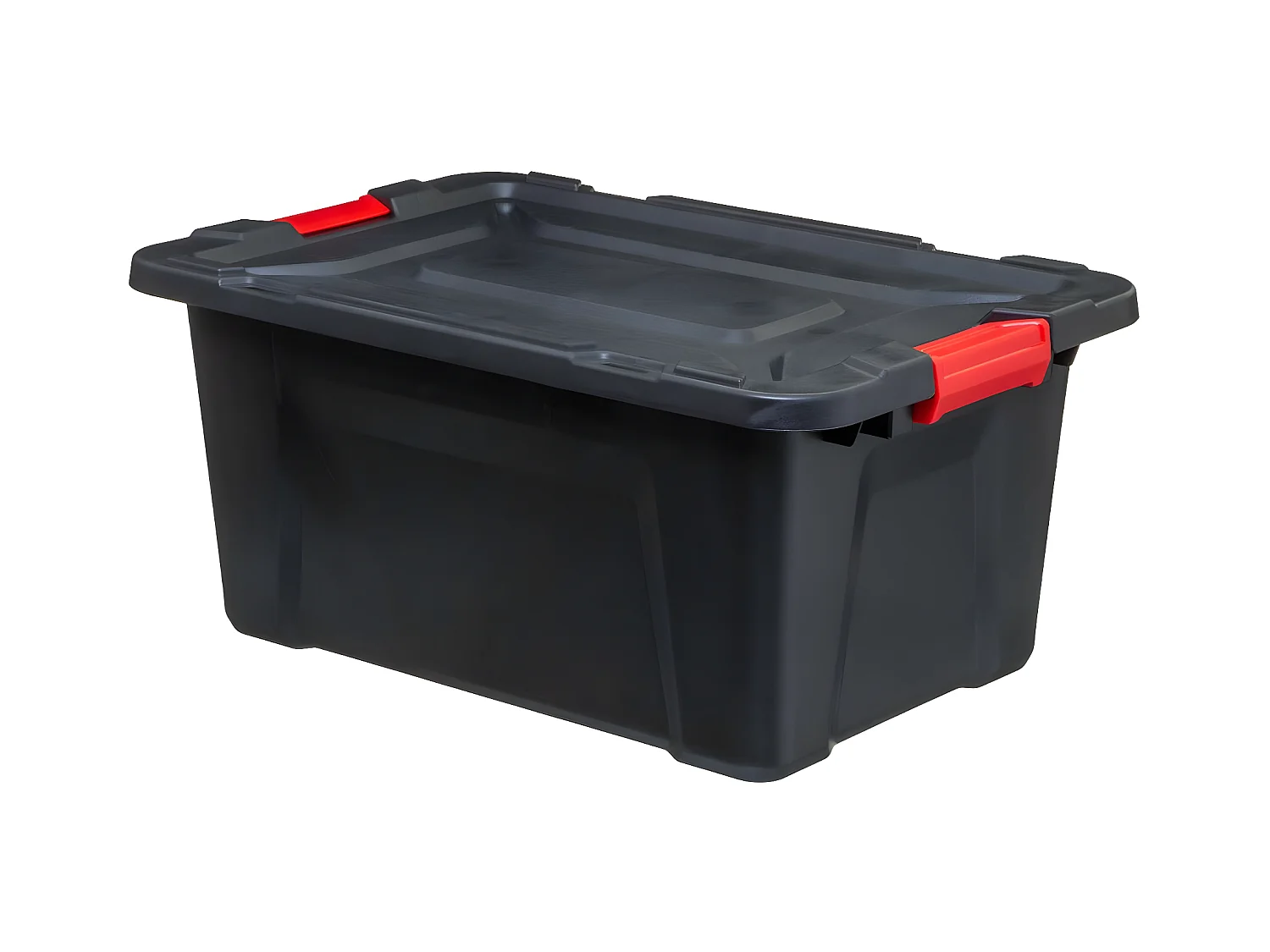 Boîte de rangement en polypropylène noir 55L fermeture par double clips