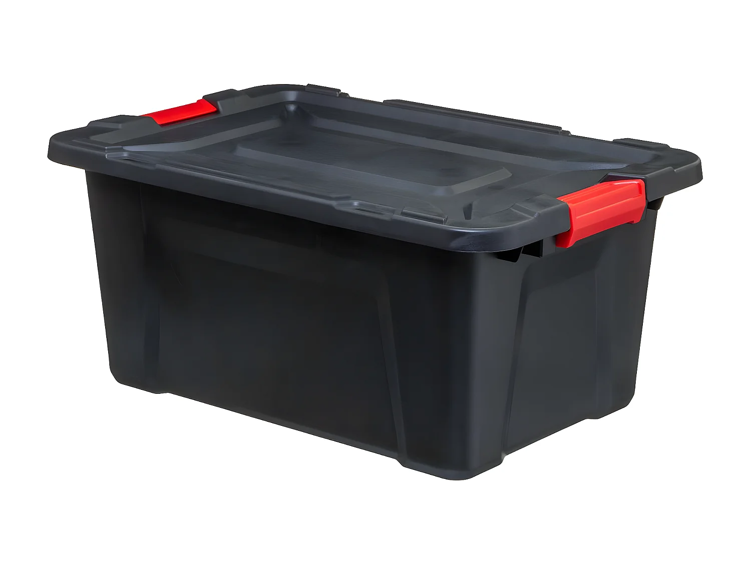 Boîte de rangement en polypropylène noir 55L fermeture par double clips