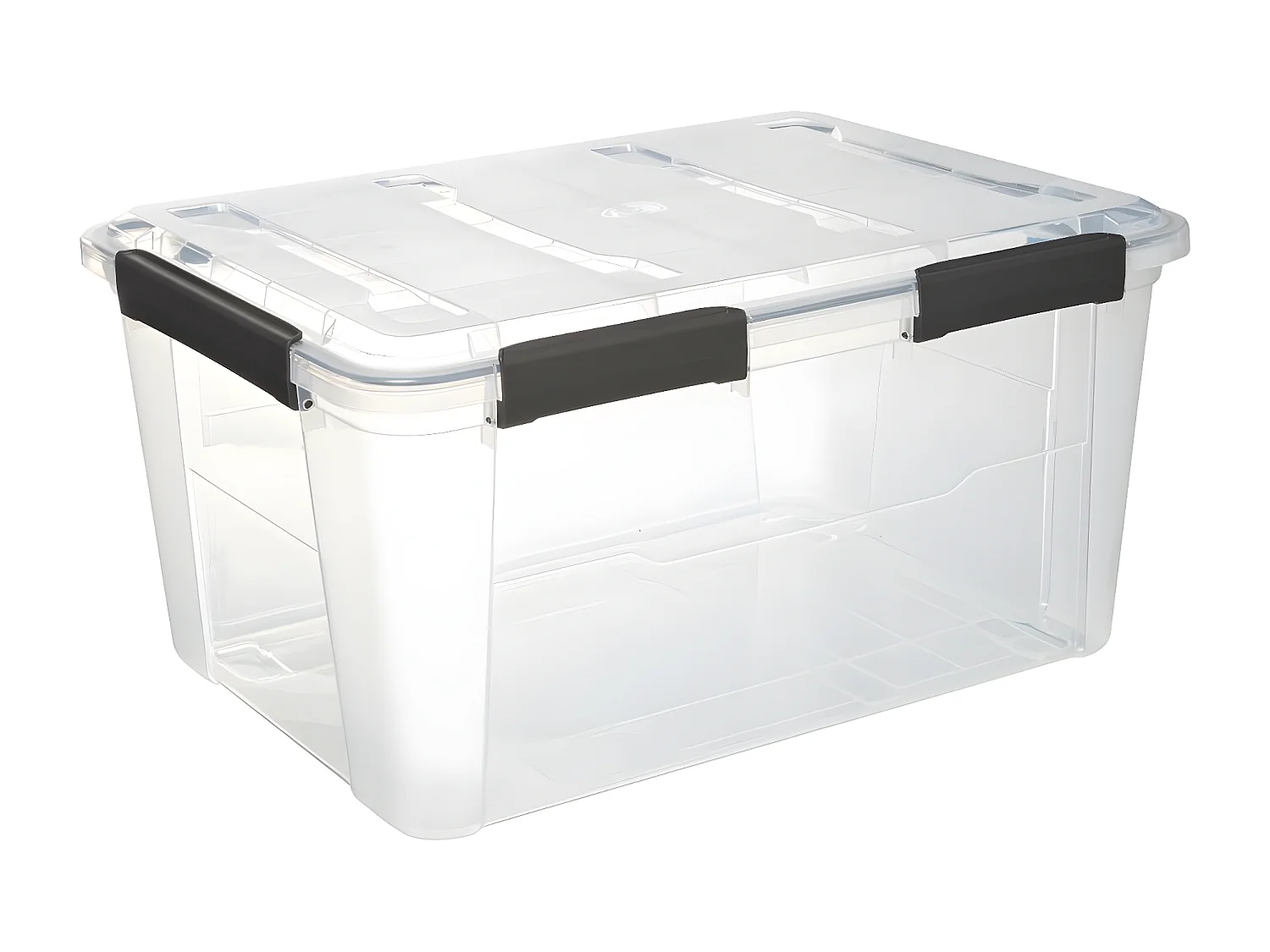 Boîte de rangement en polypropylène transparent 50L fermeture à clip