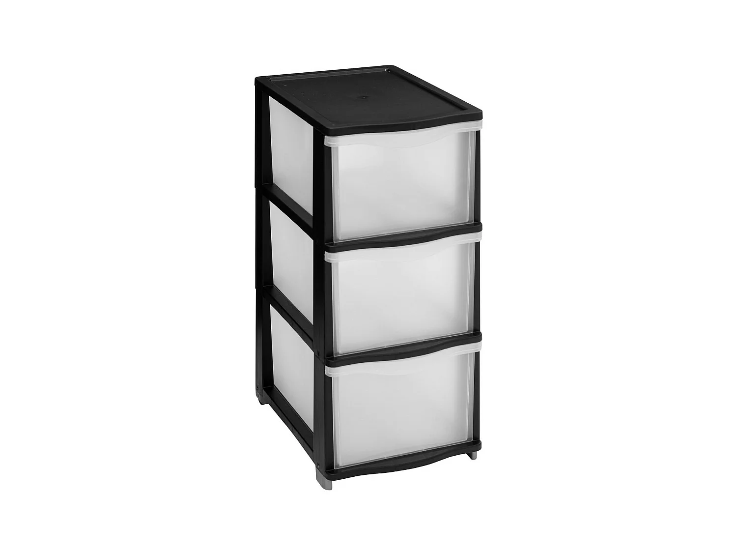 Tour de rangement 3 Tiroirs 4 pieds amovibles dont 2 avec roues H 63.1 cm
