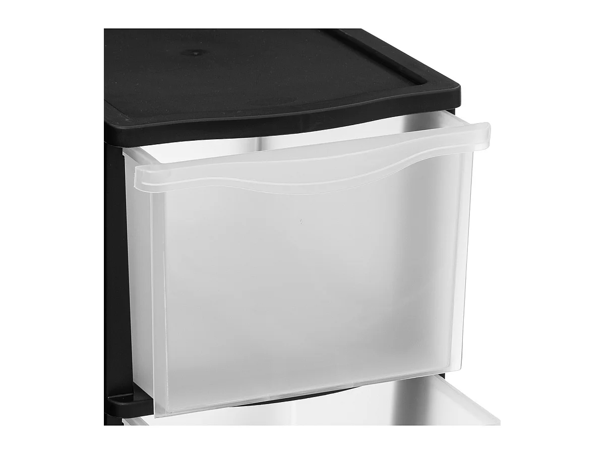 Tour de rangement 3 Tiroirs 4 pieds amovibles dont 2 avec roues H 63.1 cm