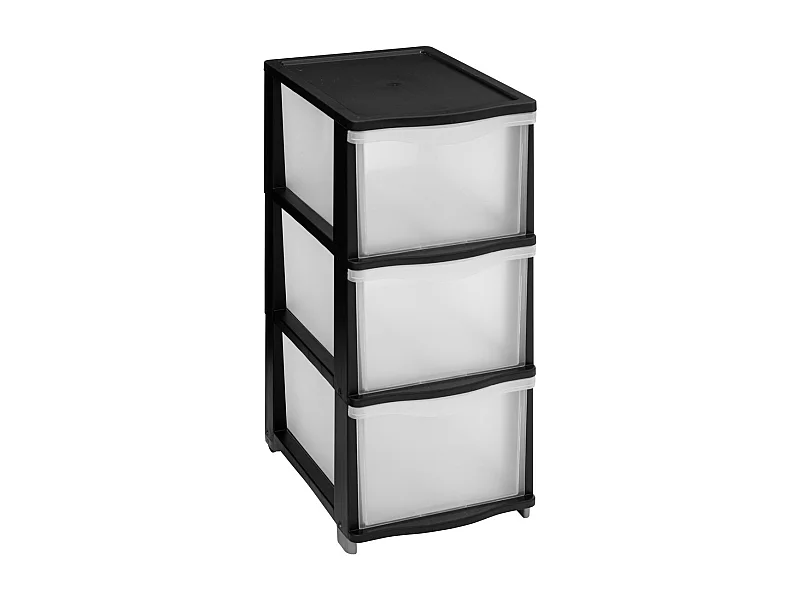 Tour de rangement 3 Tiroirs 4 pieds amovibles dont 2 avec roues H 63.1 cm