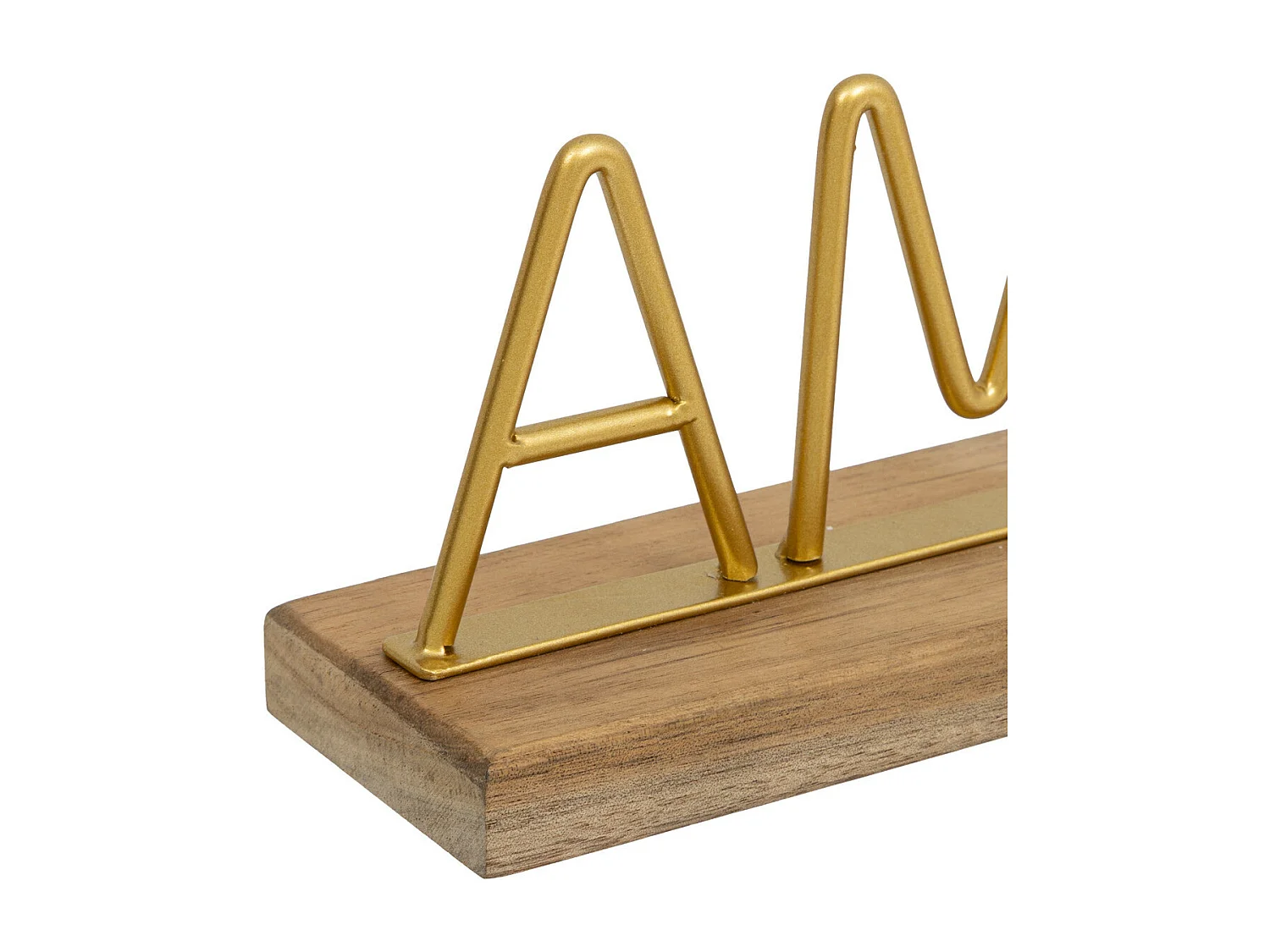 Mot déco AMOUR en Bois et Métal Doré L 25.5 cm