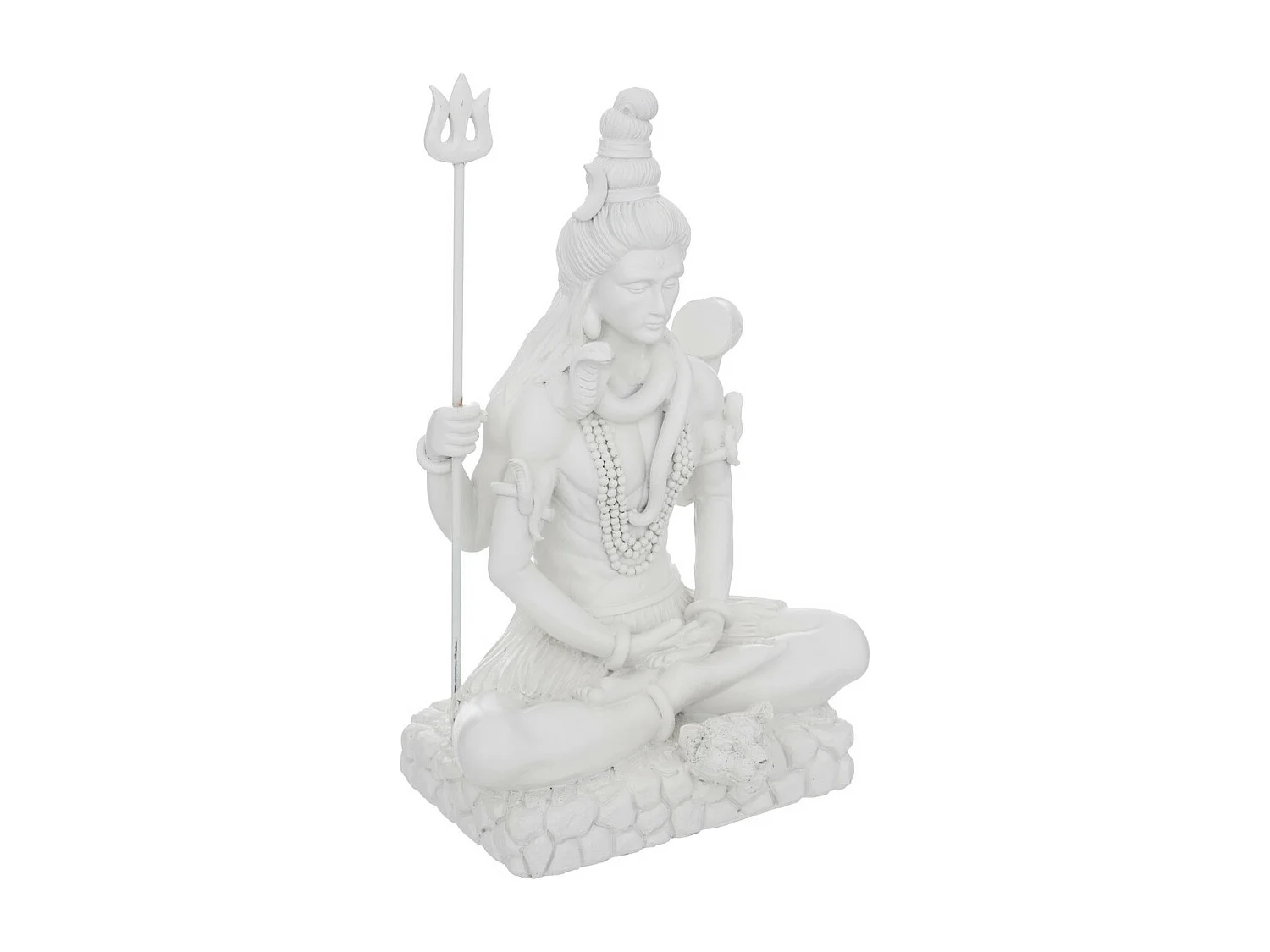 Objet déco Statue Shiva en résine Blanche H 28 cm