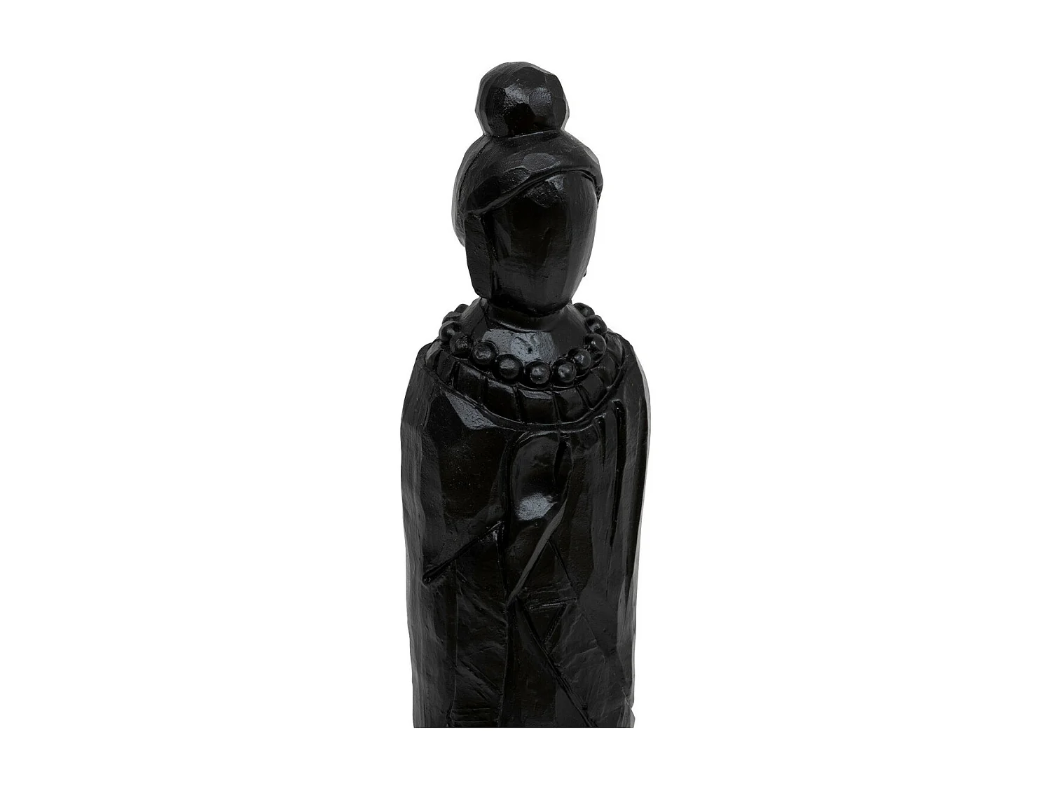 Objet déco Statuette Femme en résine Noir mat finement sculptée H 38 cm