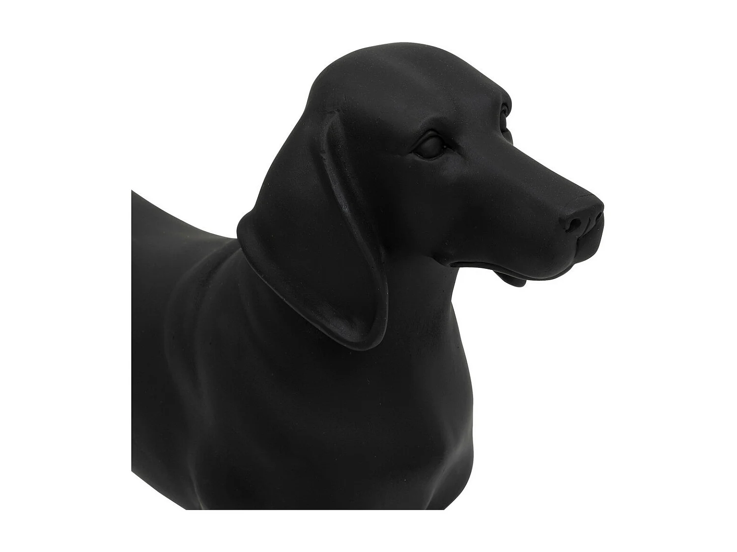 Objet déco Chien Basset en résine noir mat L 40 cm
