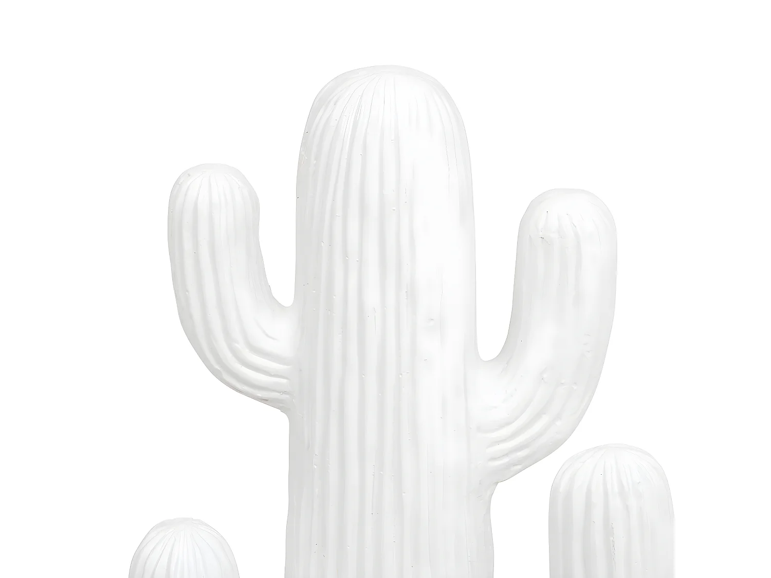 Objet déco Cactus Blanc en magnésie H 38 cm