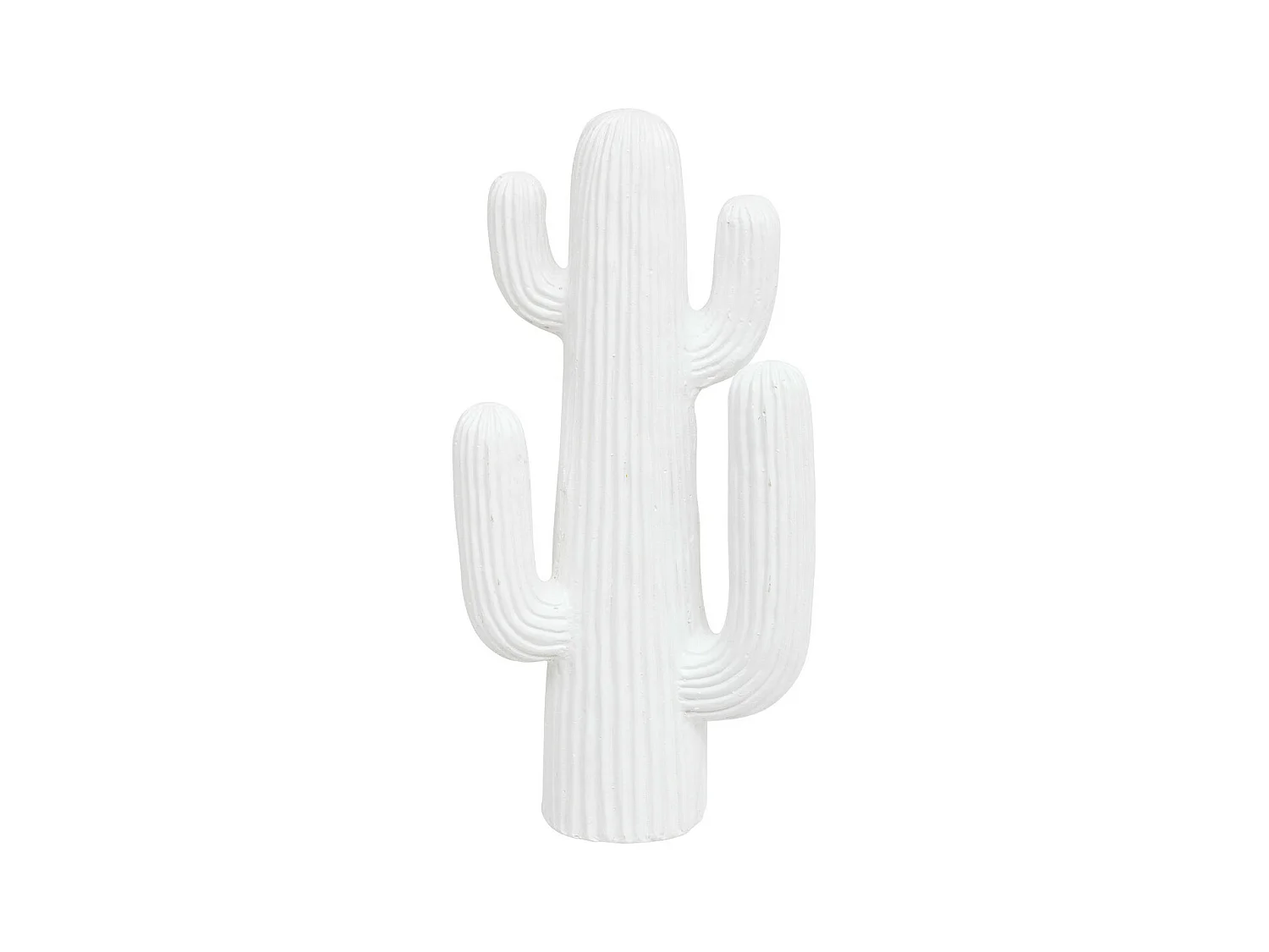 Objet déco Cactus Blanc en magnésie H 38 cm