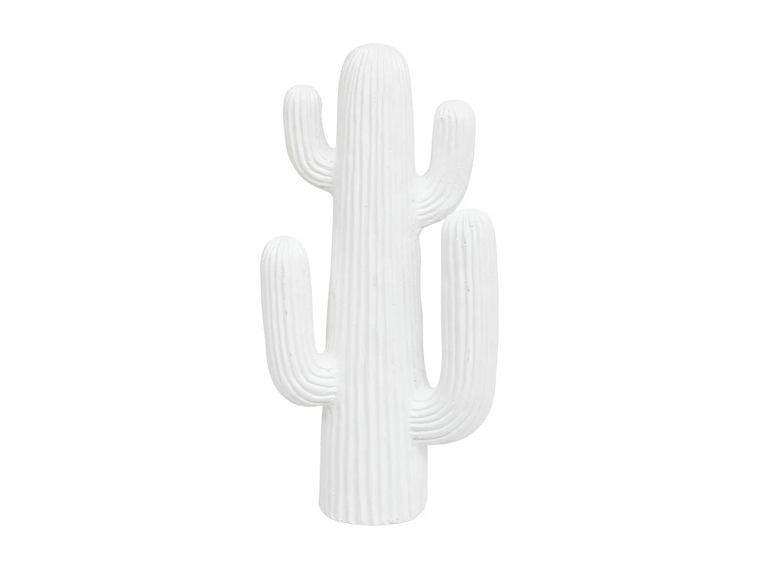 Objet déco Cactus Blanc en magnésie H 38 cm
