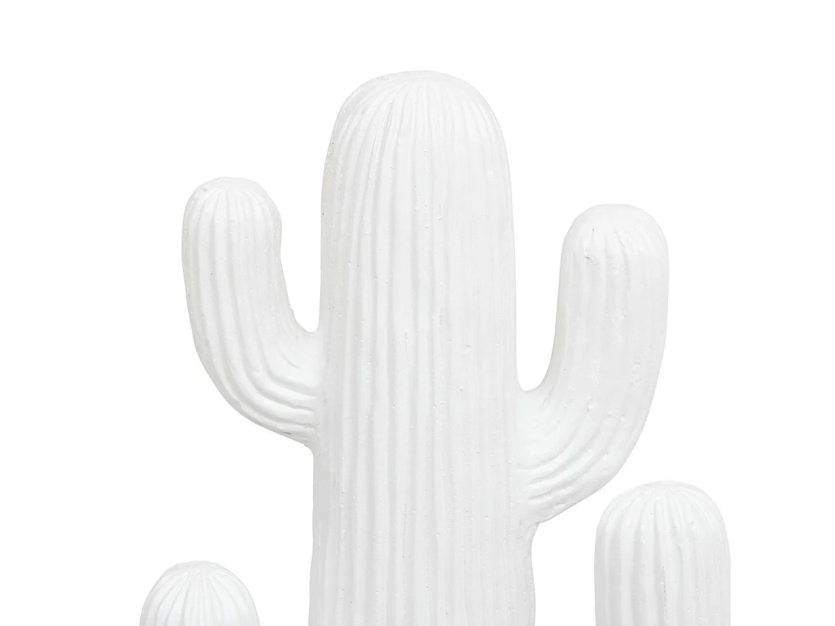 Objet déco Cactus Blanc en magnésie H 38 cm