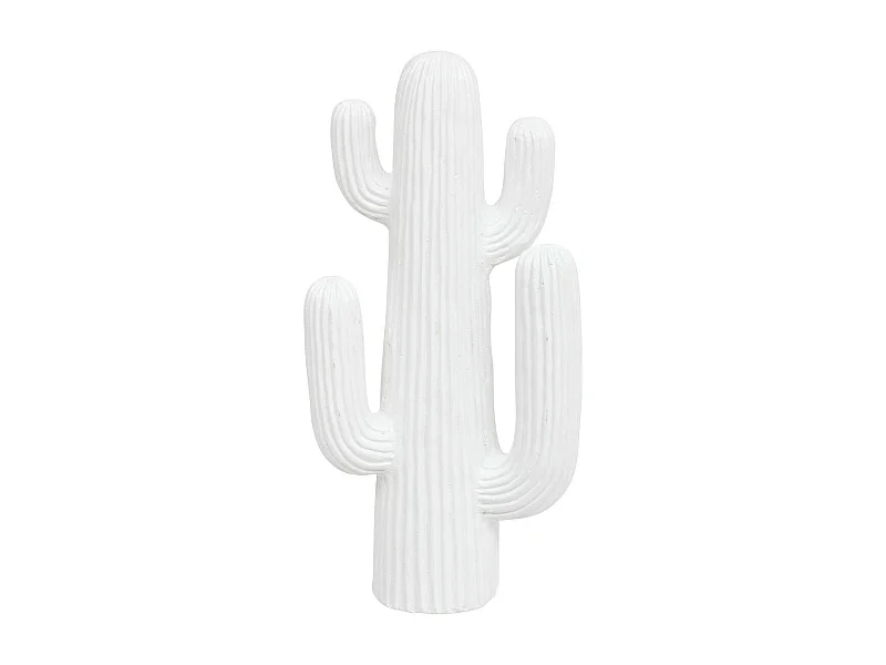 Objet déco Cactus Blanc en magnésie H 38 cm