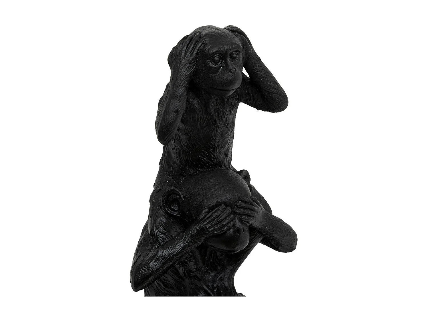 Objet déco 3 Singes de la Sagesse superposés en résine H 24.5 cm