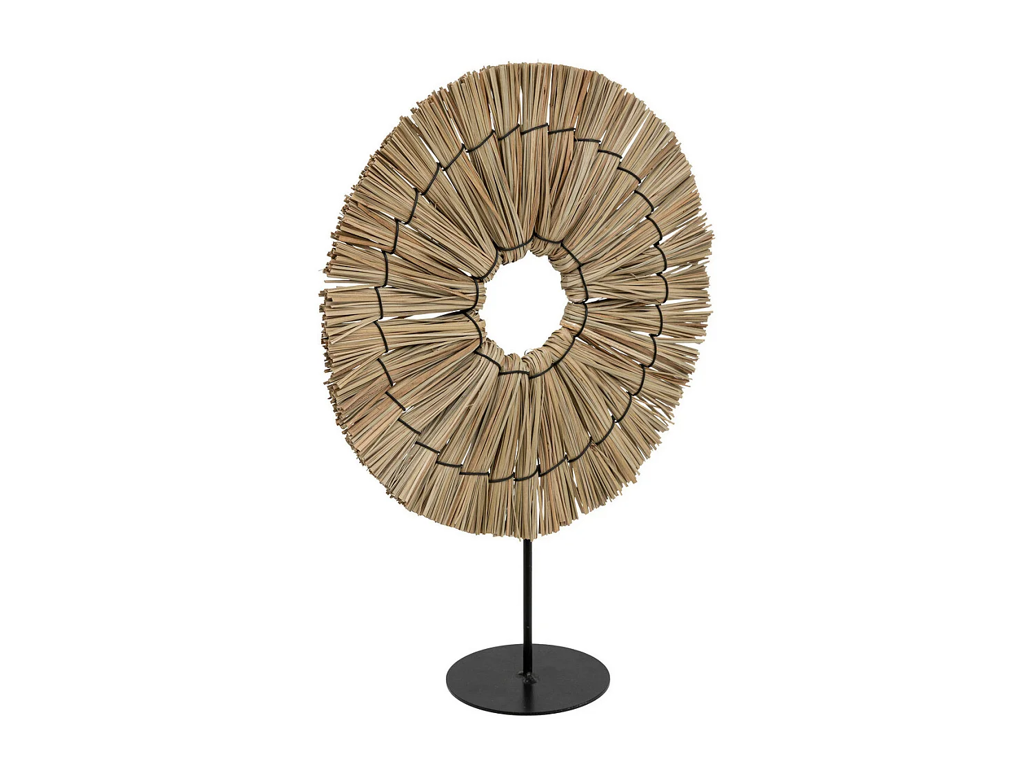 Objet déco Soleil en raphia et métal H 31 cm