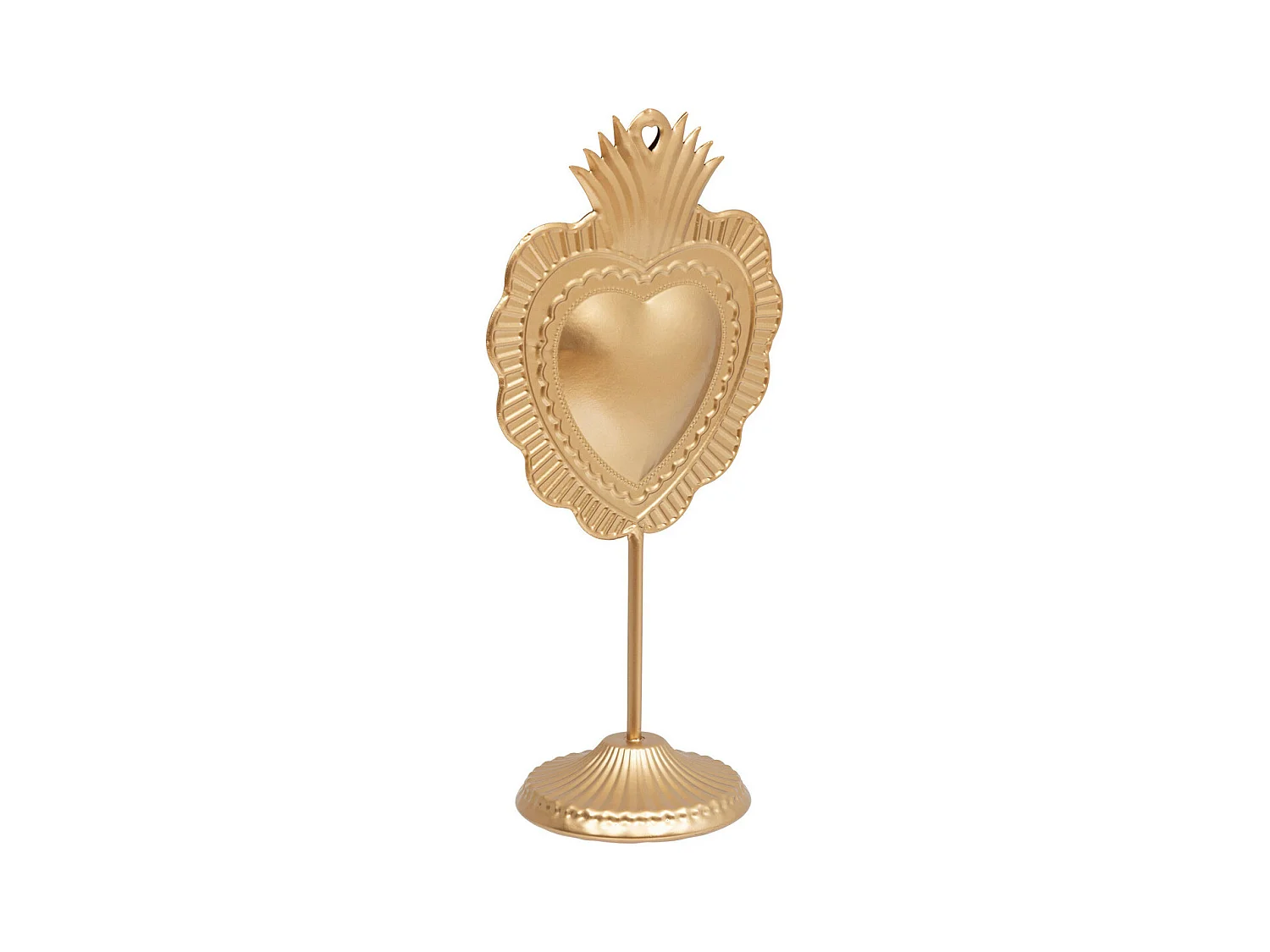 Déco à poser Coeur sur pied en métal doré H 35 cm