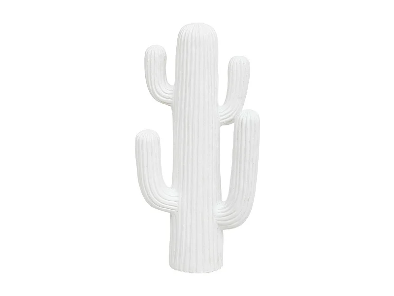 Objet déco Cactus Blanc en magnésie H 57 cm