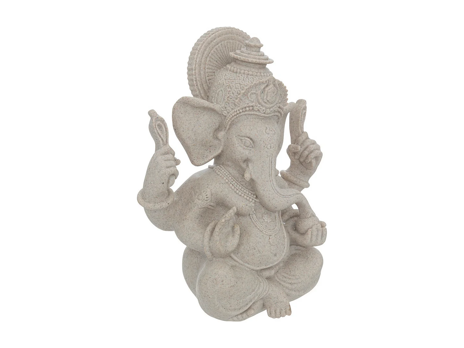 Objet déco Statue Ganesh en résine Beige effet sablé H 25  cm