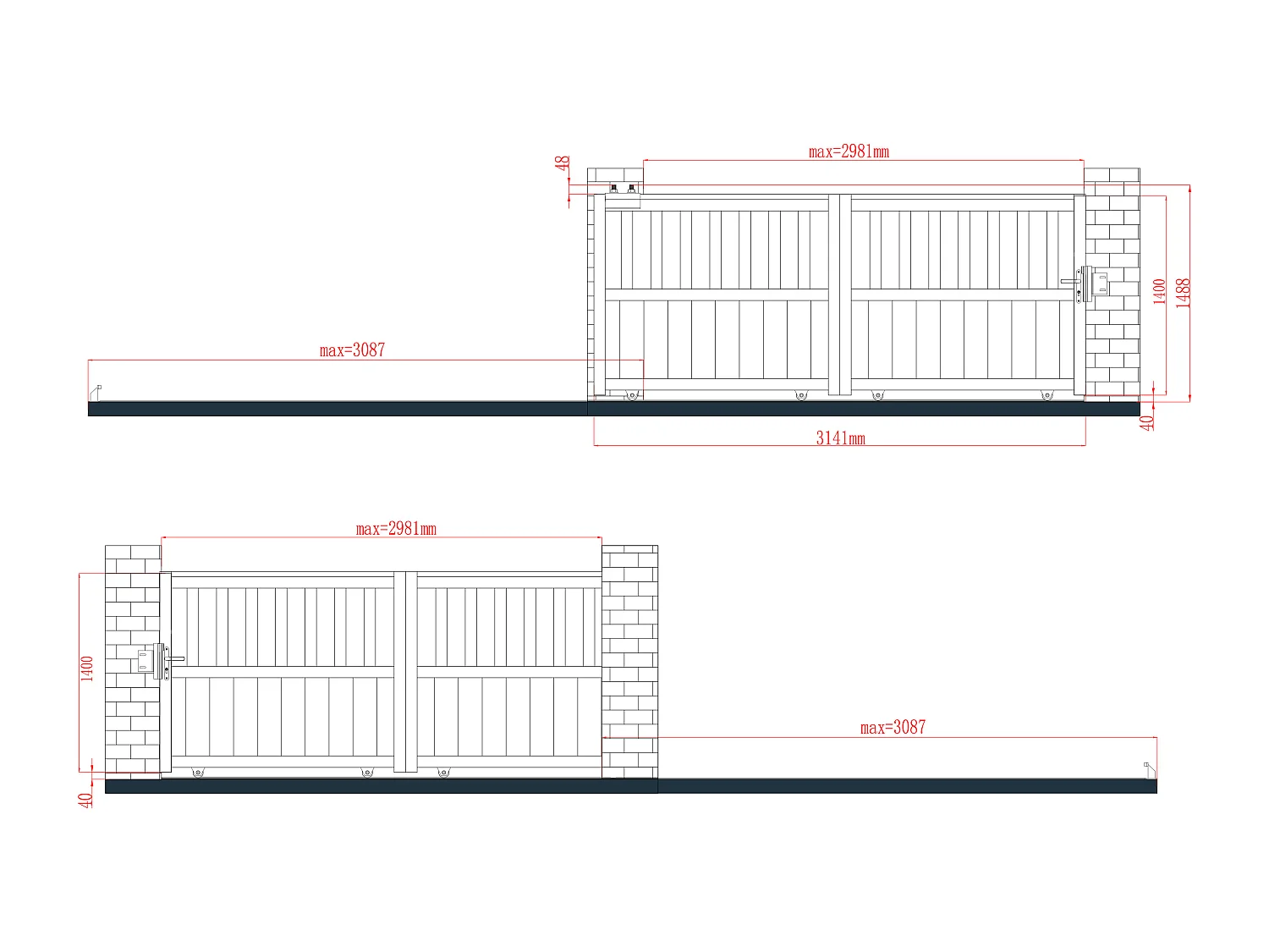 Portail électrique coulissant aluminium ajouré L314 x H149 cm anthracite TARNOS II