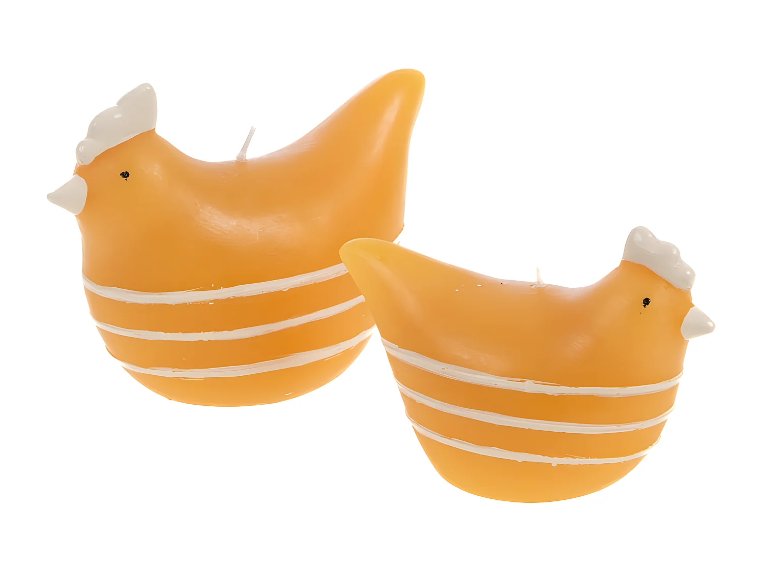 Bougie Poule moutarde 10,5 cm (lot de 4)