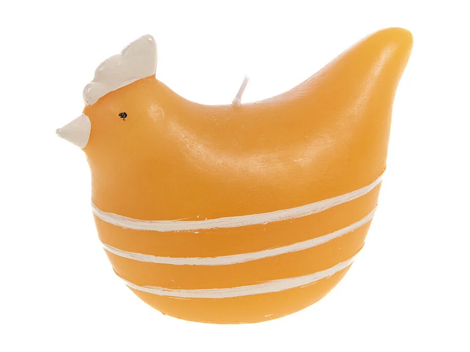 Bougie Poule moutarde 10,5 cm (lot de 4)
