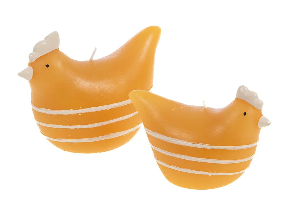 Bougie Poule moutarde 10,5 cm (lot de 4)