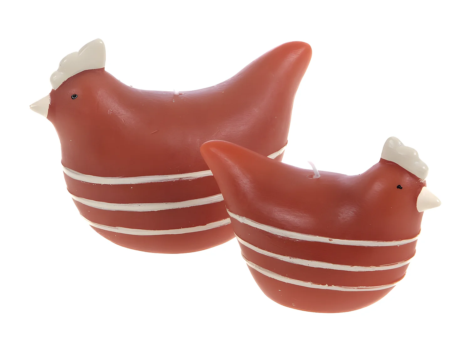 Bougie Poule terra 10,5 cm (lot de 4)