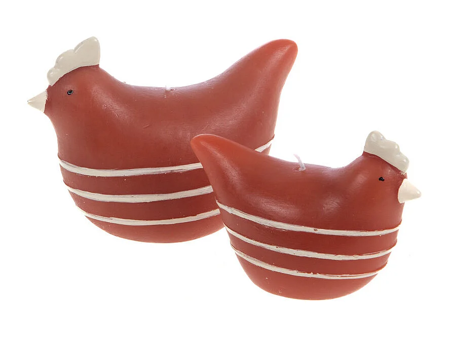 Bougie Poule terra 10,5 cm (lot de 4)