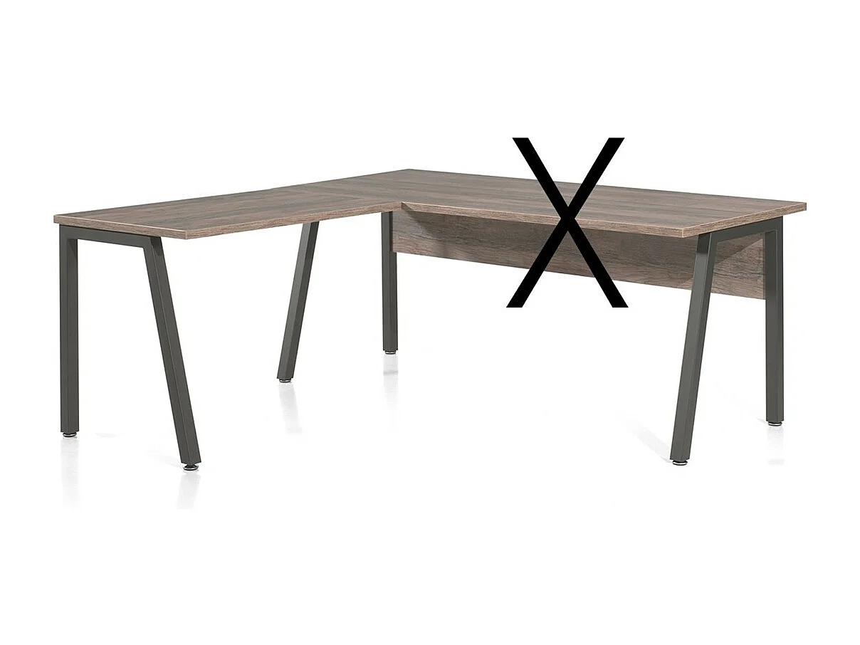 Scrivania della collezione SOON in colore rovere invecchiato e nero.