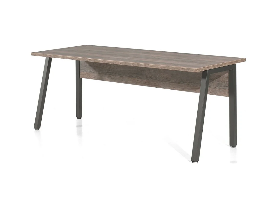 Bureau professionnel droit 200 cm SOON – Chêne vieilli et noir – Style design contemporain