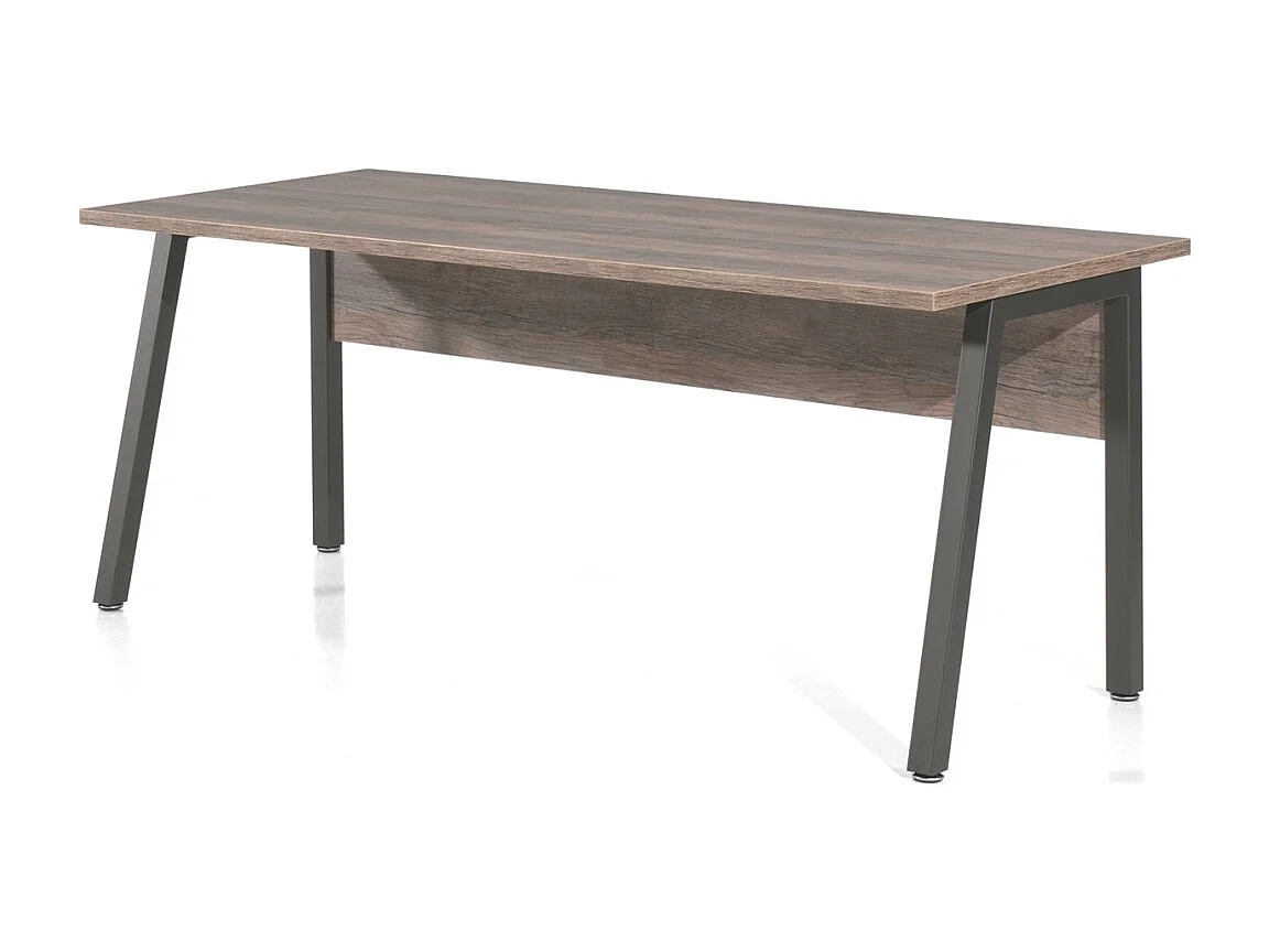 Professioneel bureau recht 150cm in verouderde eiken en zwarte kleur uit de SOON collectie