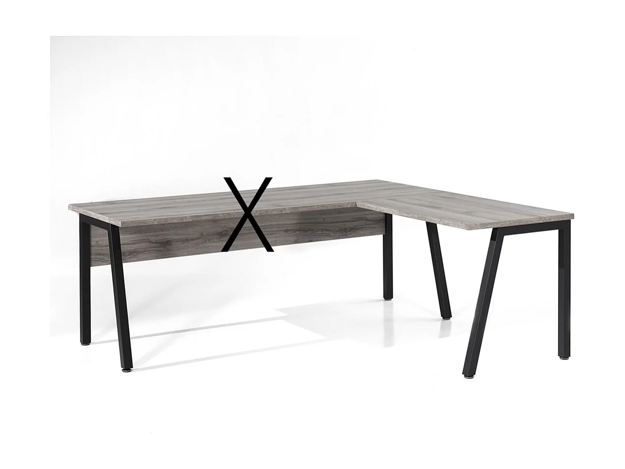 Retour de bureau 100 cm SOON – Chêne Sherman gris et noir