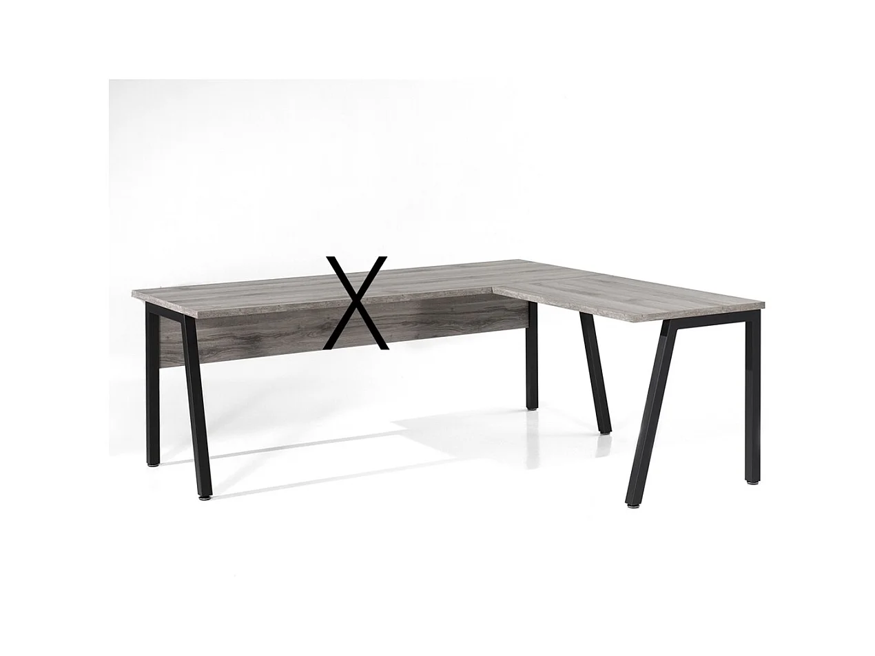 Retour de bureau 100 cm SOON – Chêne Sherman gris et noir