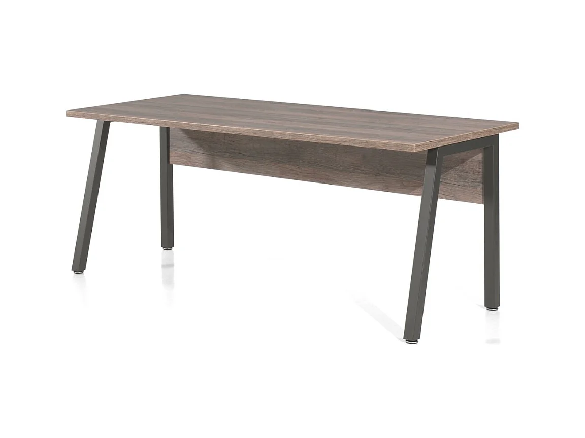 Bureau professionnel droit 180 cm SOON – Chêne vieilli et noir – Design moderne