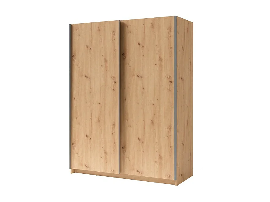 Kleiderschrank mit 2 Schiebetüren - Kollektion GOZU - Farbe Eichenoptik - 180 x 198 x 62 cm
