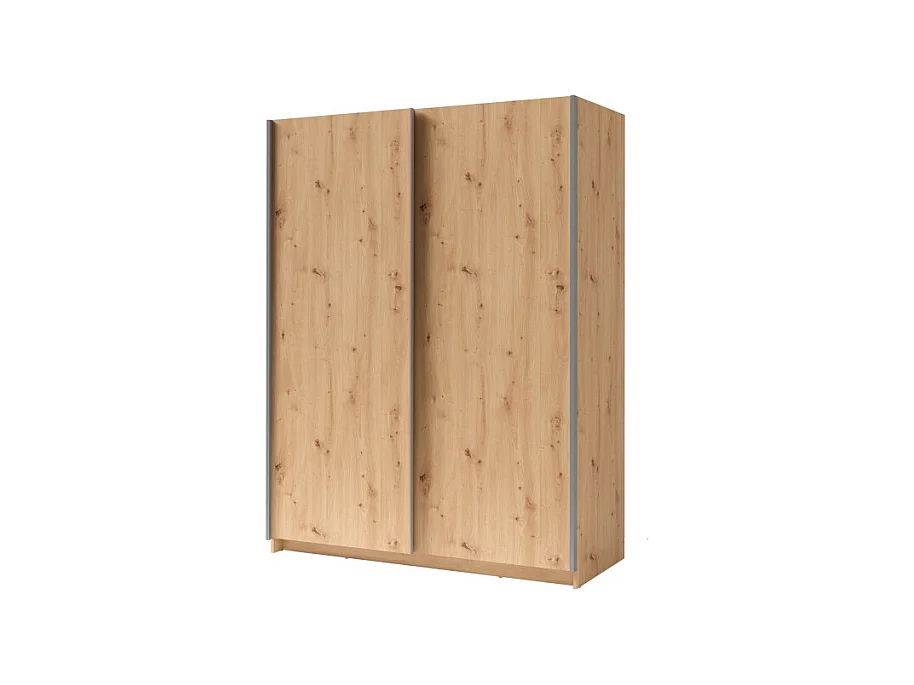 Kledingkast met 2 schuifdeuren - Collectie GOZU - Kleur ambachtelijk eiken - 180 x 198 x 62 cm