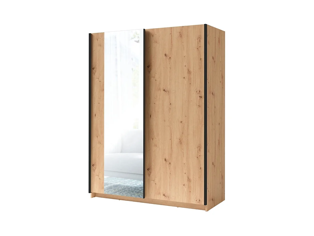 Armadio GOZU 2 porte scorrevoli con specchio - Colori Quercia Artigiana - 180 x 198 x 62 cm